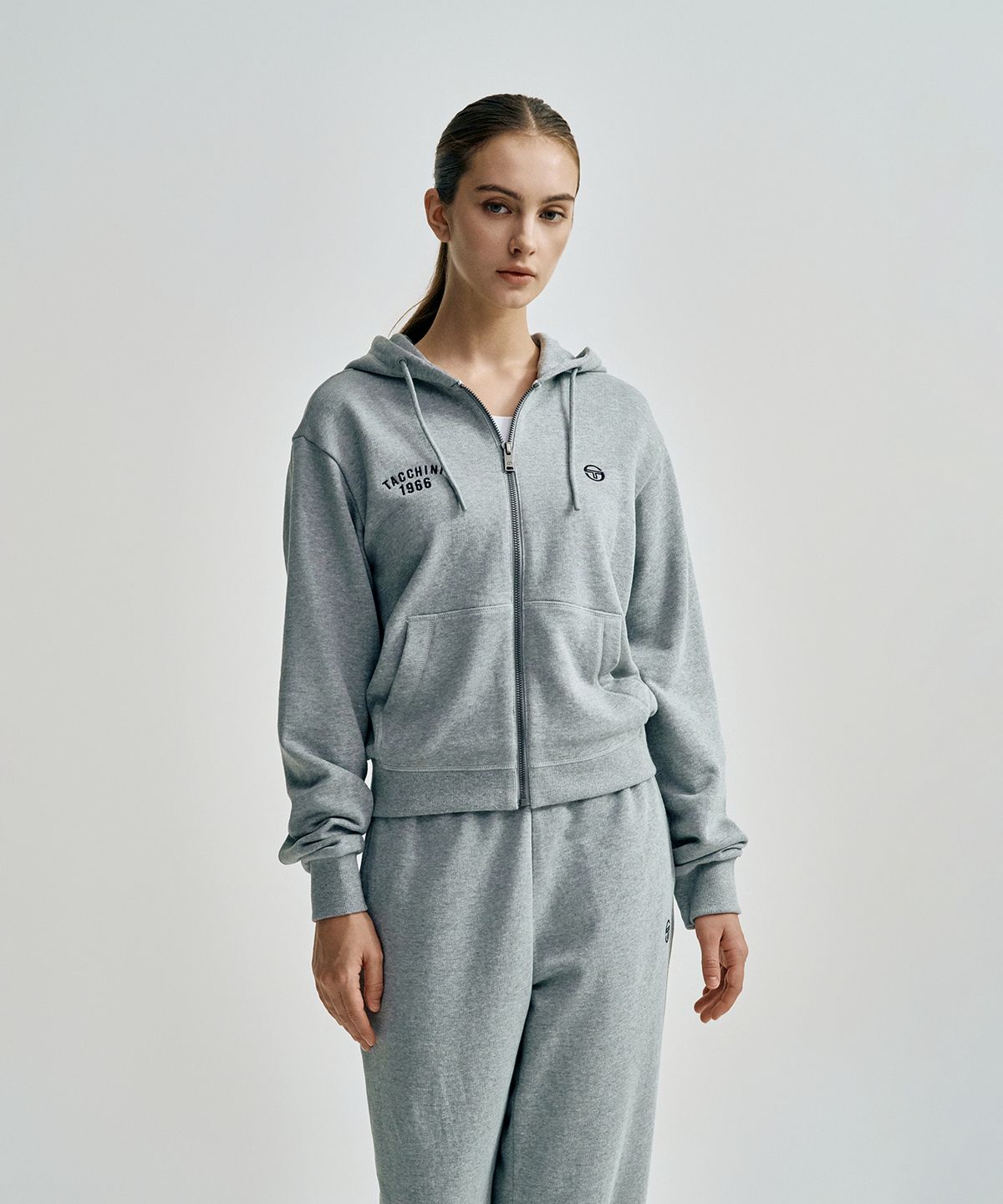 세르지오 타키니(SERGIO TACCHINI) W 프렌치 테리 후드집업 (Melange Grey)