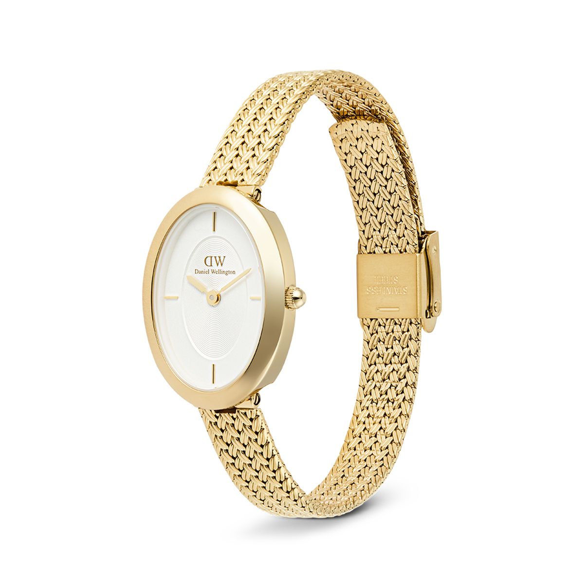 다니엘 웰링턴(DANIEL WELLINGTON) JULIETTE BRAIDED MESH 메탈 유광 심플 골드 여자 패션시계
