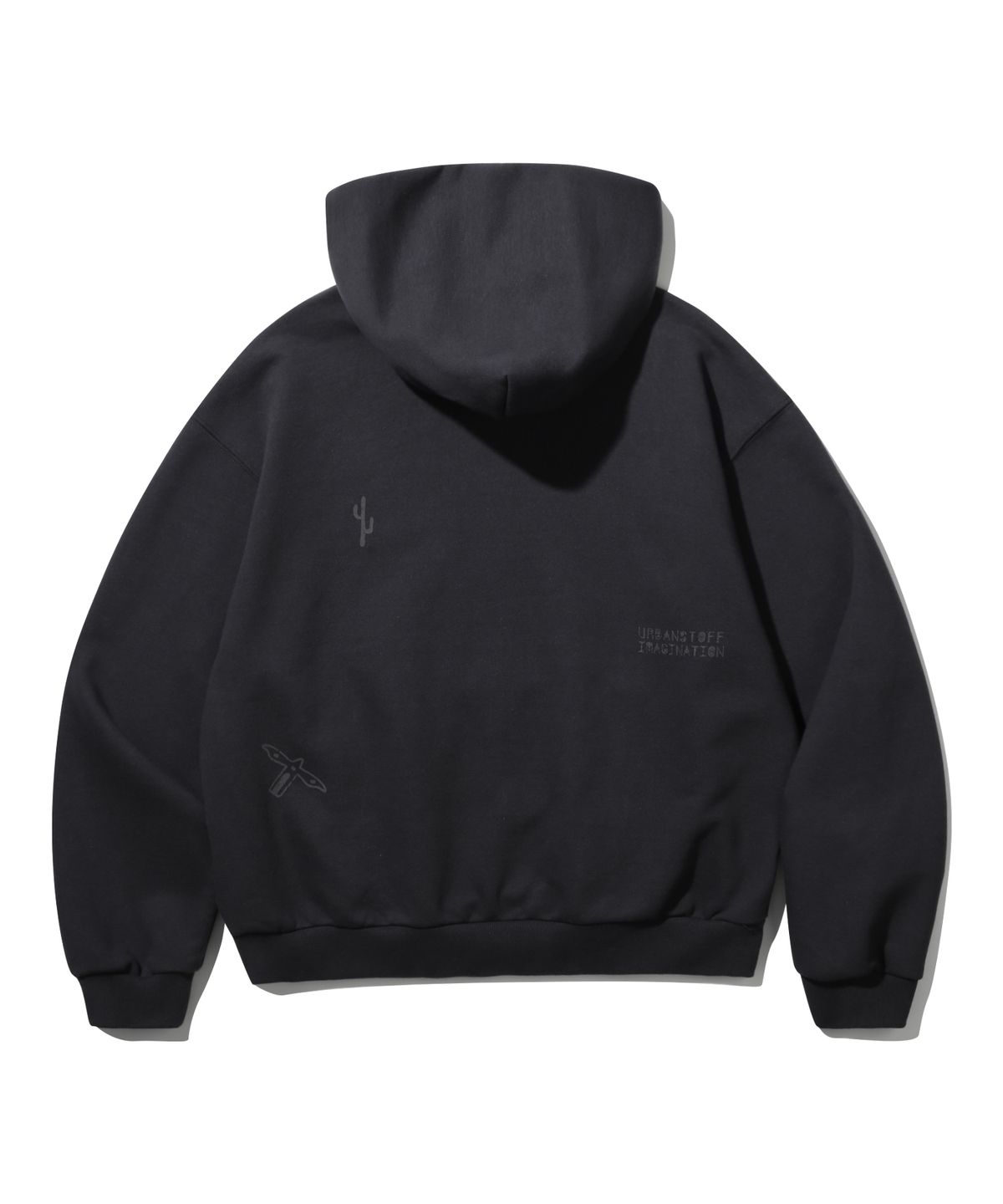 어반스터프(URBANSTOFF) 빈티지 심볼 크롭 후디 (챠콜)