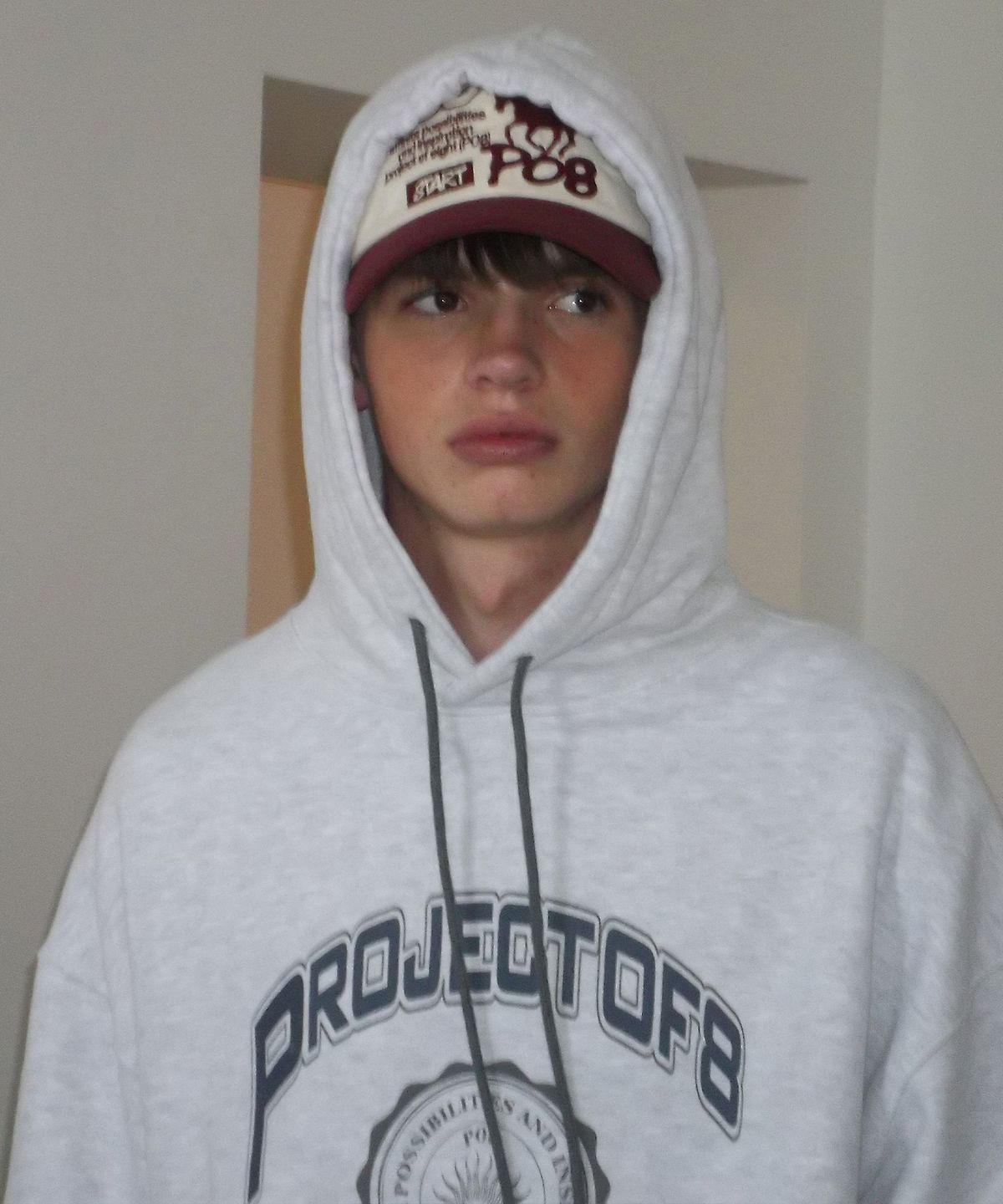 피오팔(PO8) HERITAGE OVERSIZED HOODIE - LIGHT GREY