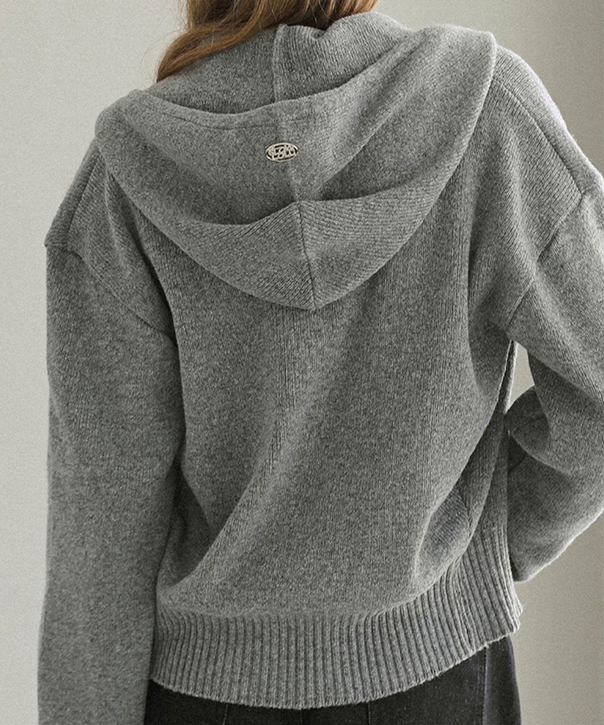 슬로우롤리(SLOWLOLLI) Cozy knit zip-up hoodie