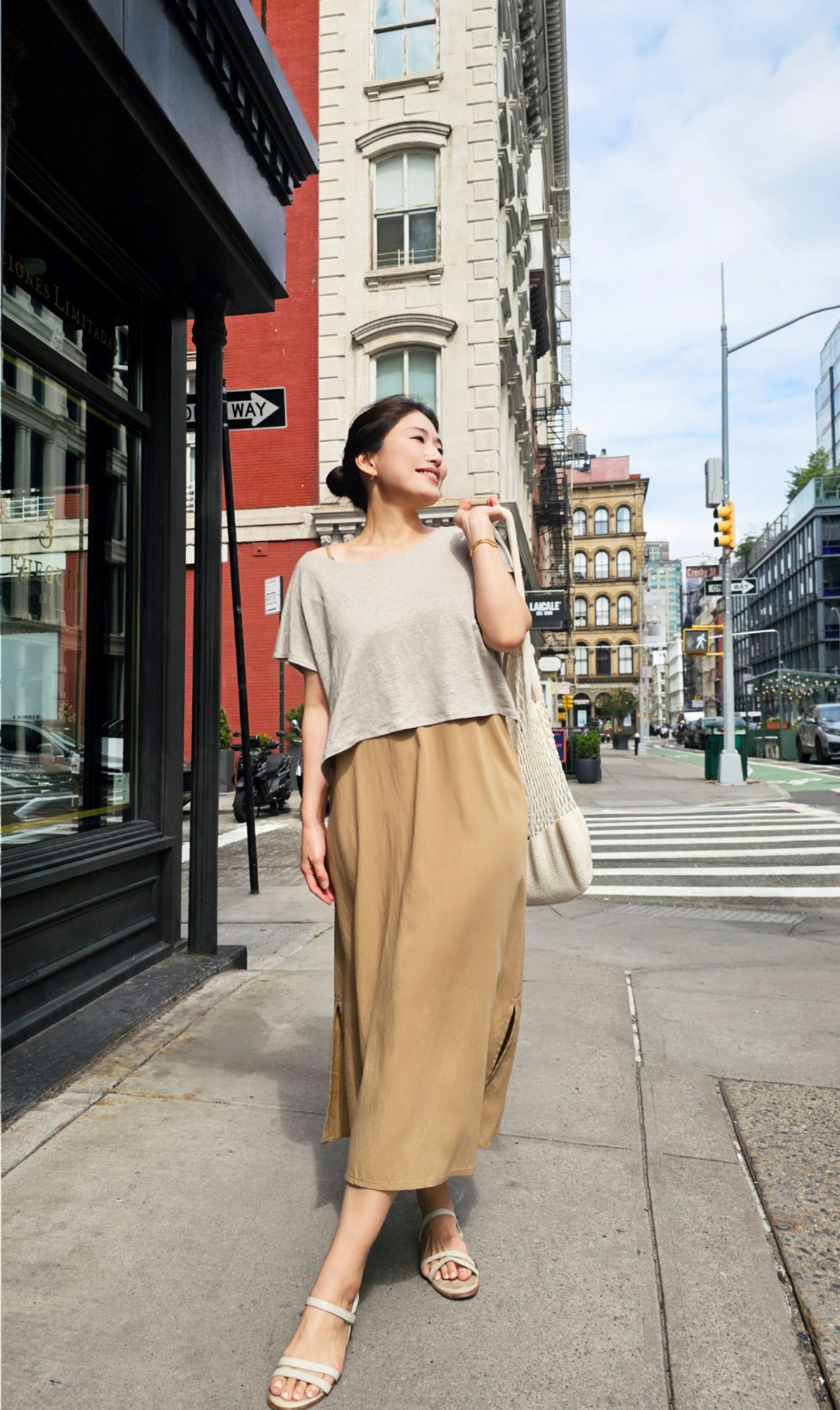 엘리초이(ELLY CHOI) MULBERRY SLIP DRESS [OLIVE]