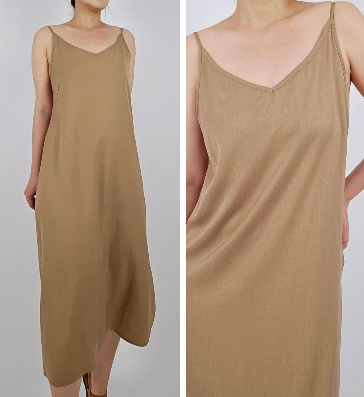 엘리초이(ELLY CHOI) MULBERRY SLIP DRESS [OLIVE]