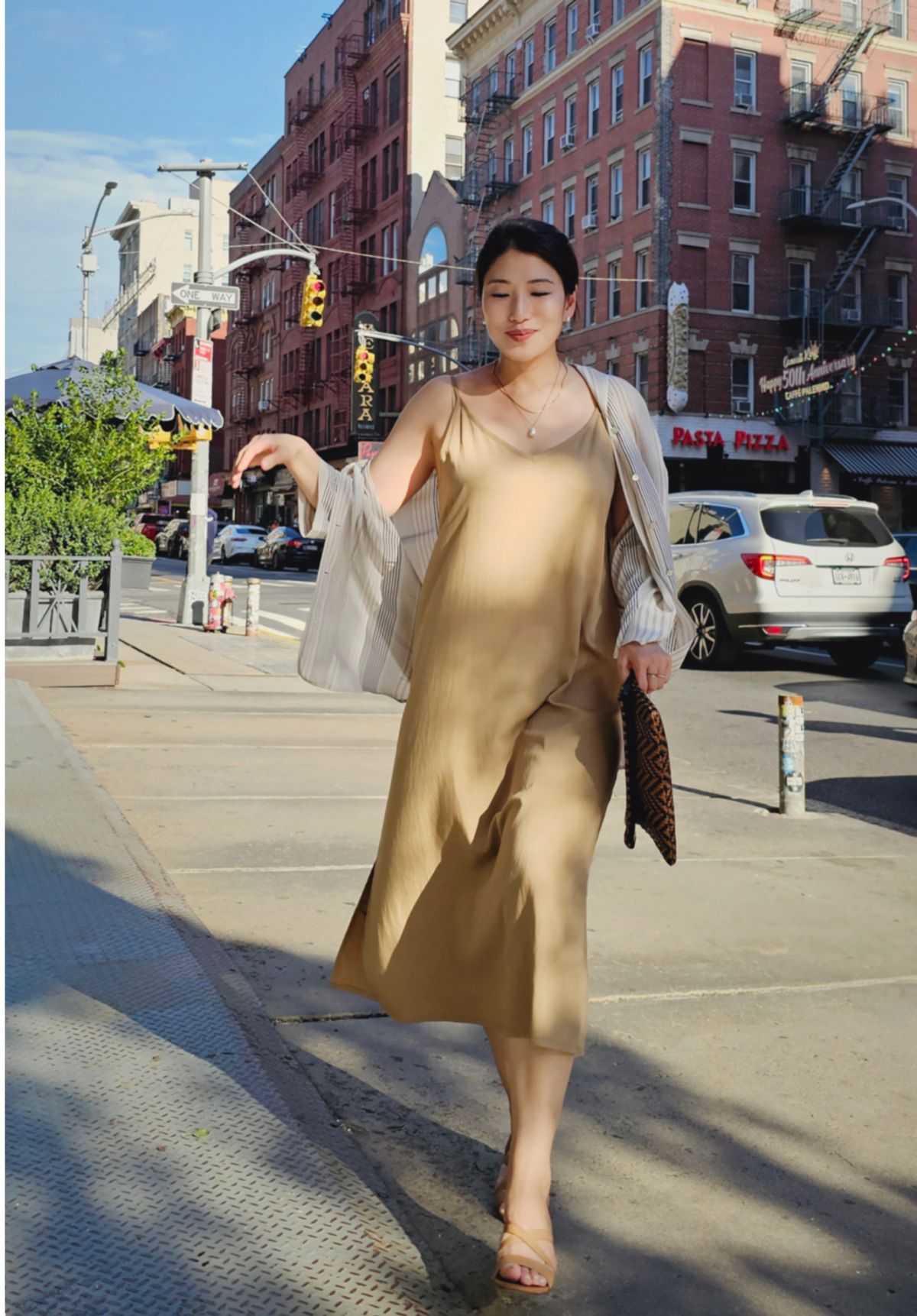 엘리초이(ELLY CHOI) MULBERRY SLIP DRESS [OLIVE]