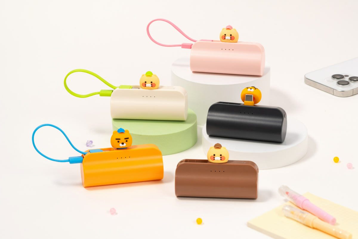 카카오프렌즈 파트너(KAKAOFRIENDS PARTNERS) [2PACK] 볼캡 도킹형 20W 고속충전 보조배터리 5000mAh(8핀/C타입)