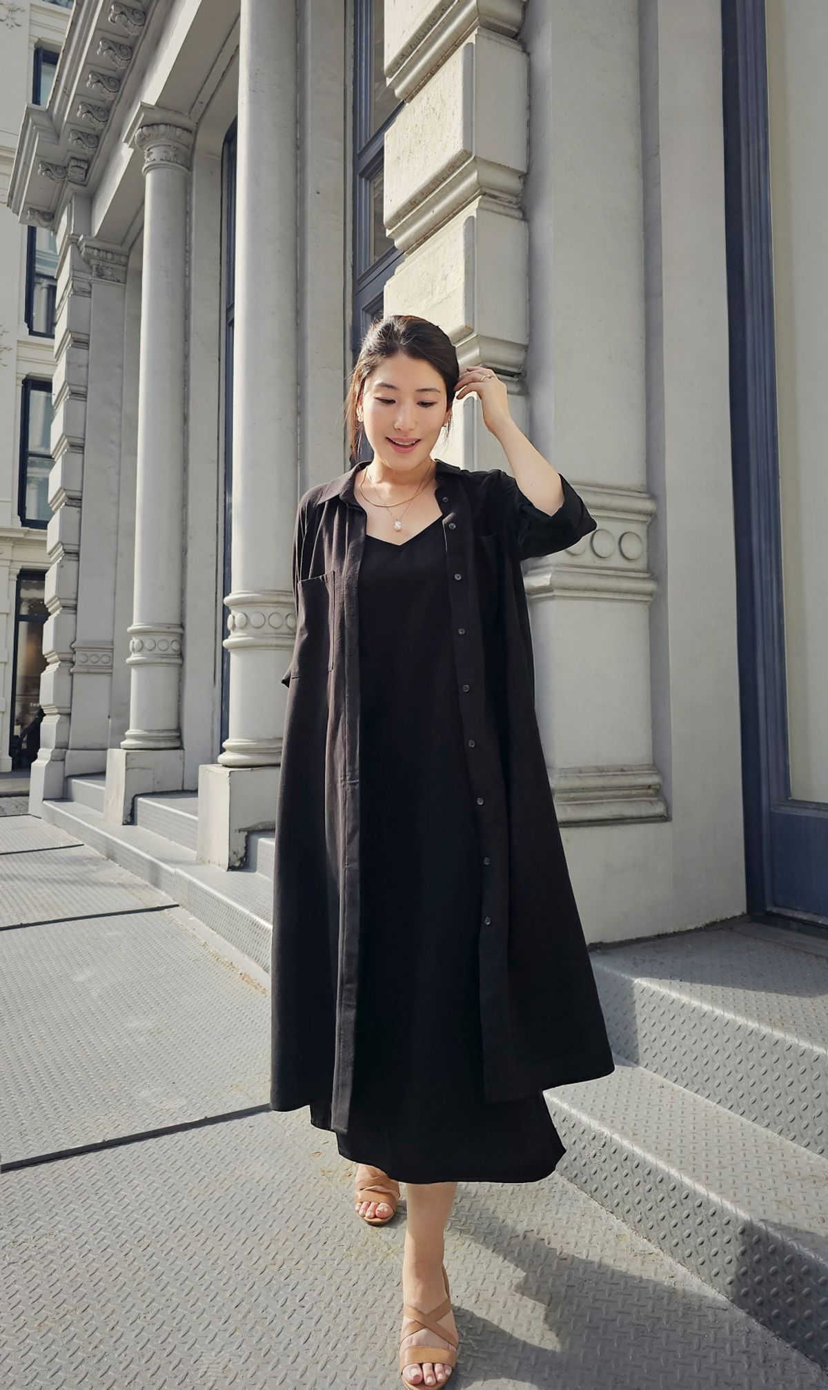 엘리초이(ELLY CHOI) MULBERRY SLIP DRESS [BLACK]