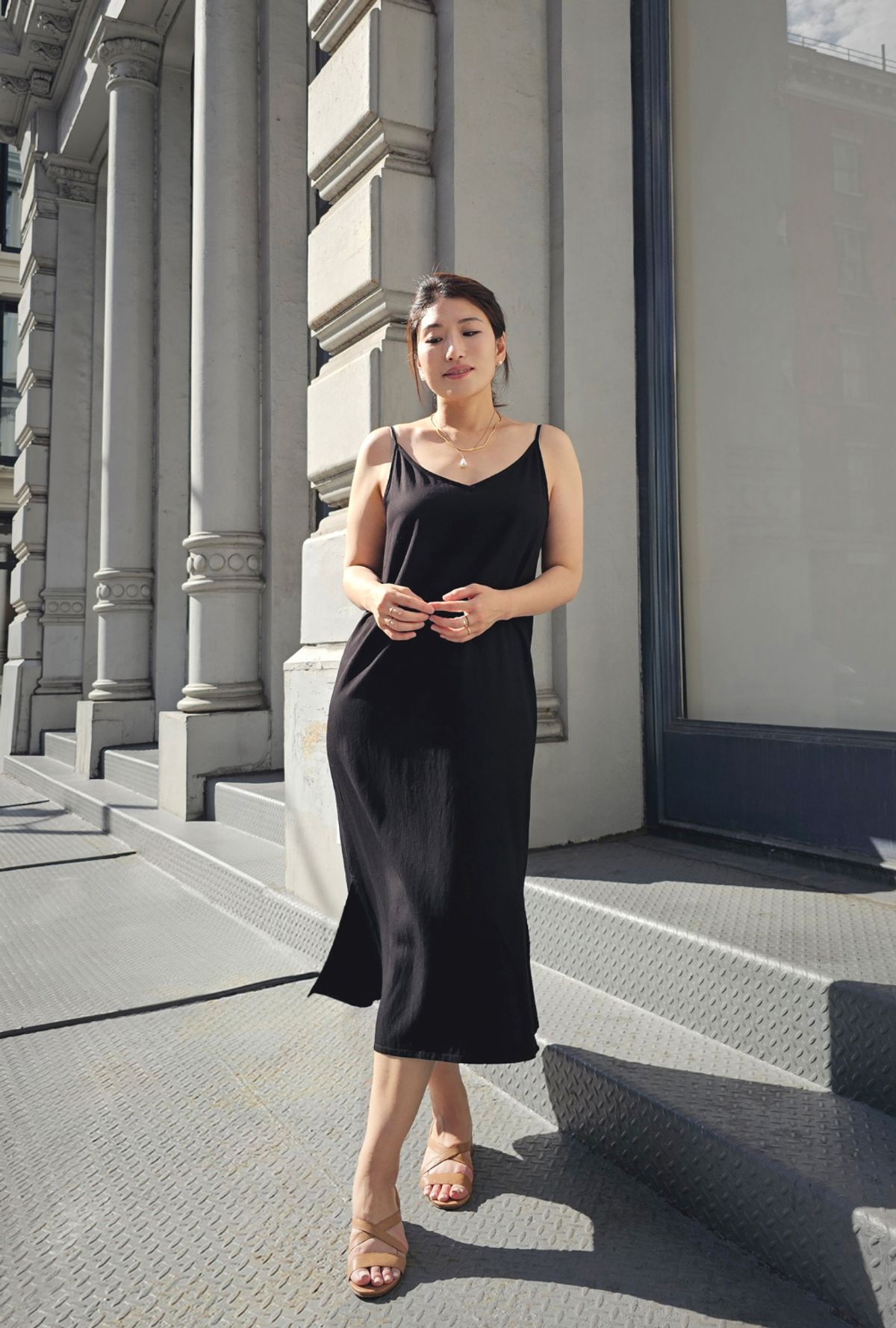 엘리초이(ELLY CHOI) MULBERRY SLIP DRESS [BLACK]