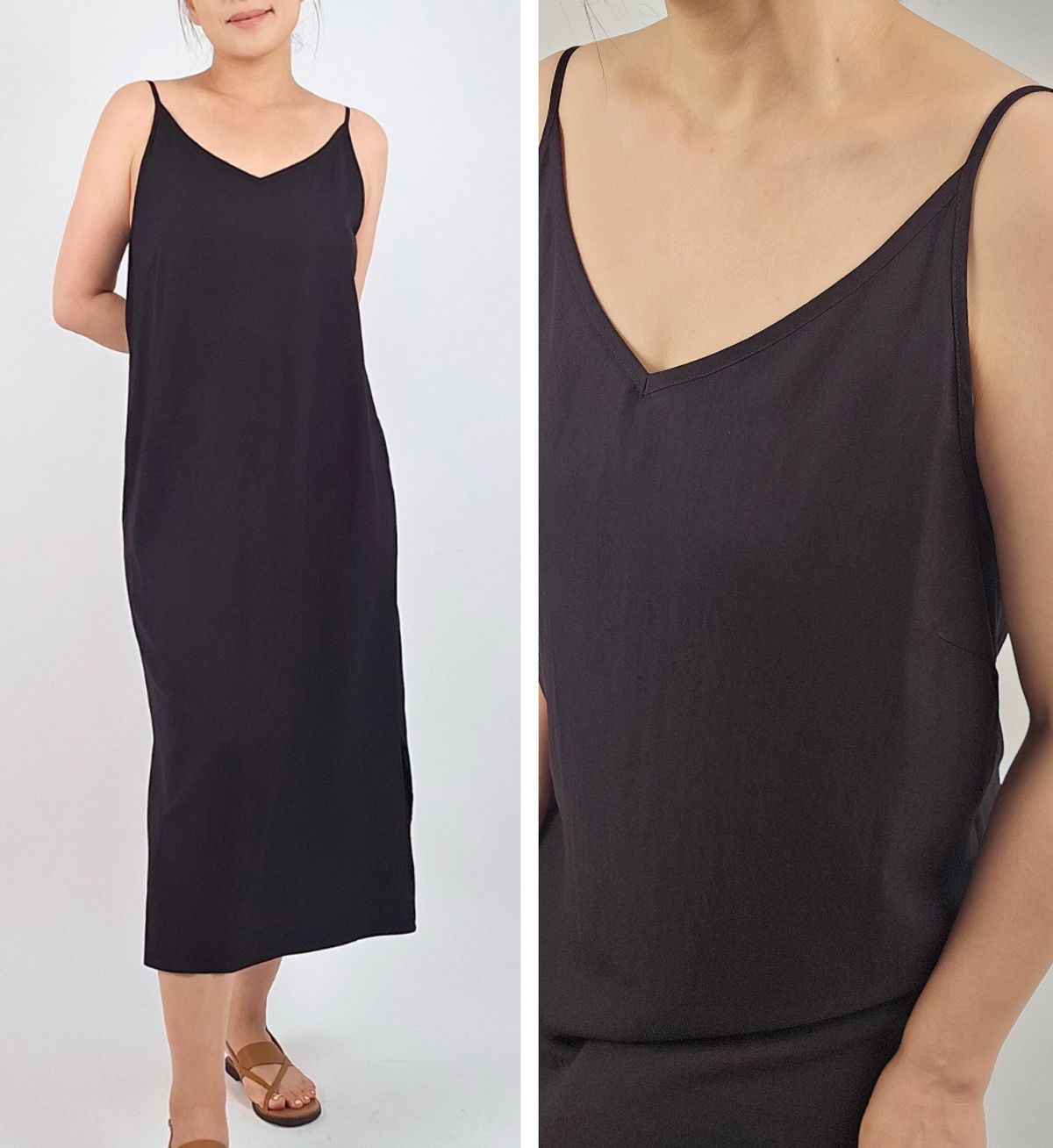 엘리초이(ELLY CHOI) MULBERRY SLIP DRESS [BLACK]