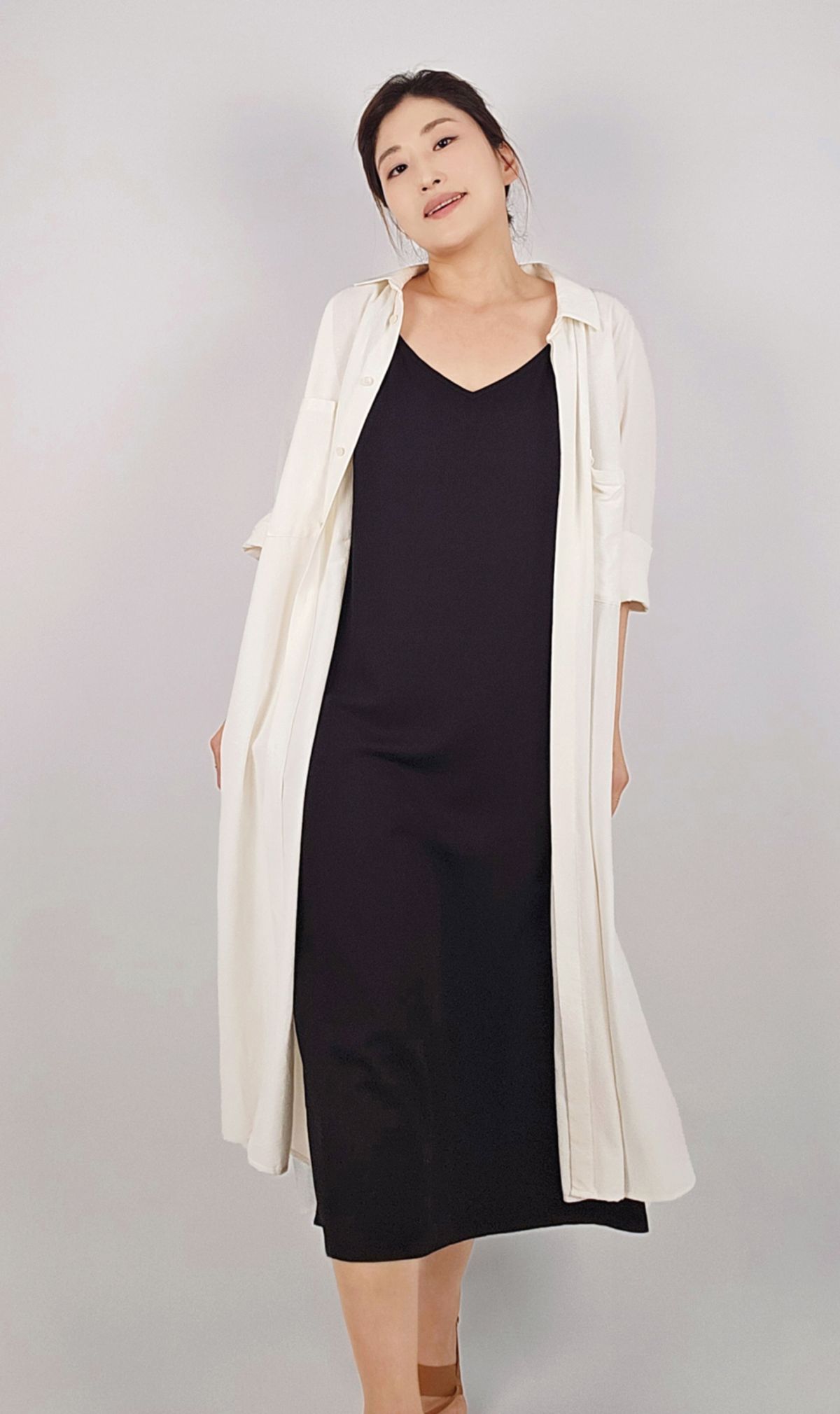 엘리초이(ELLY CHOI) MULBERRY SLIP DRESS [BLACK]