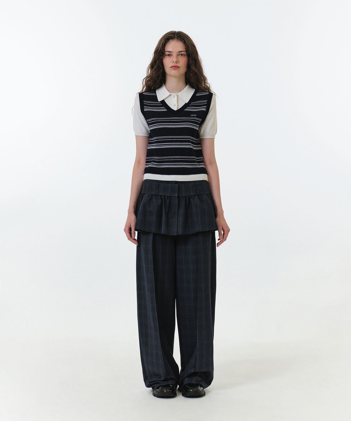 그로브(GROVE) MARINA SKIRT (BLUE CHECK)
