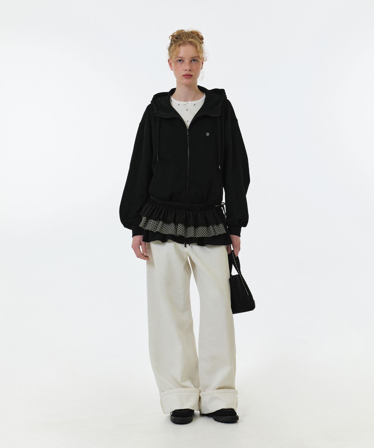 그로브(GROVE) EVERLY HOODIE ZIP-UP (BLACK)