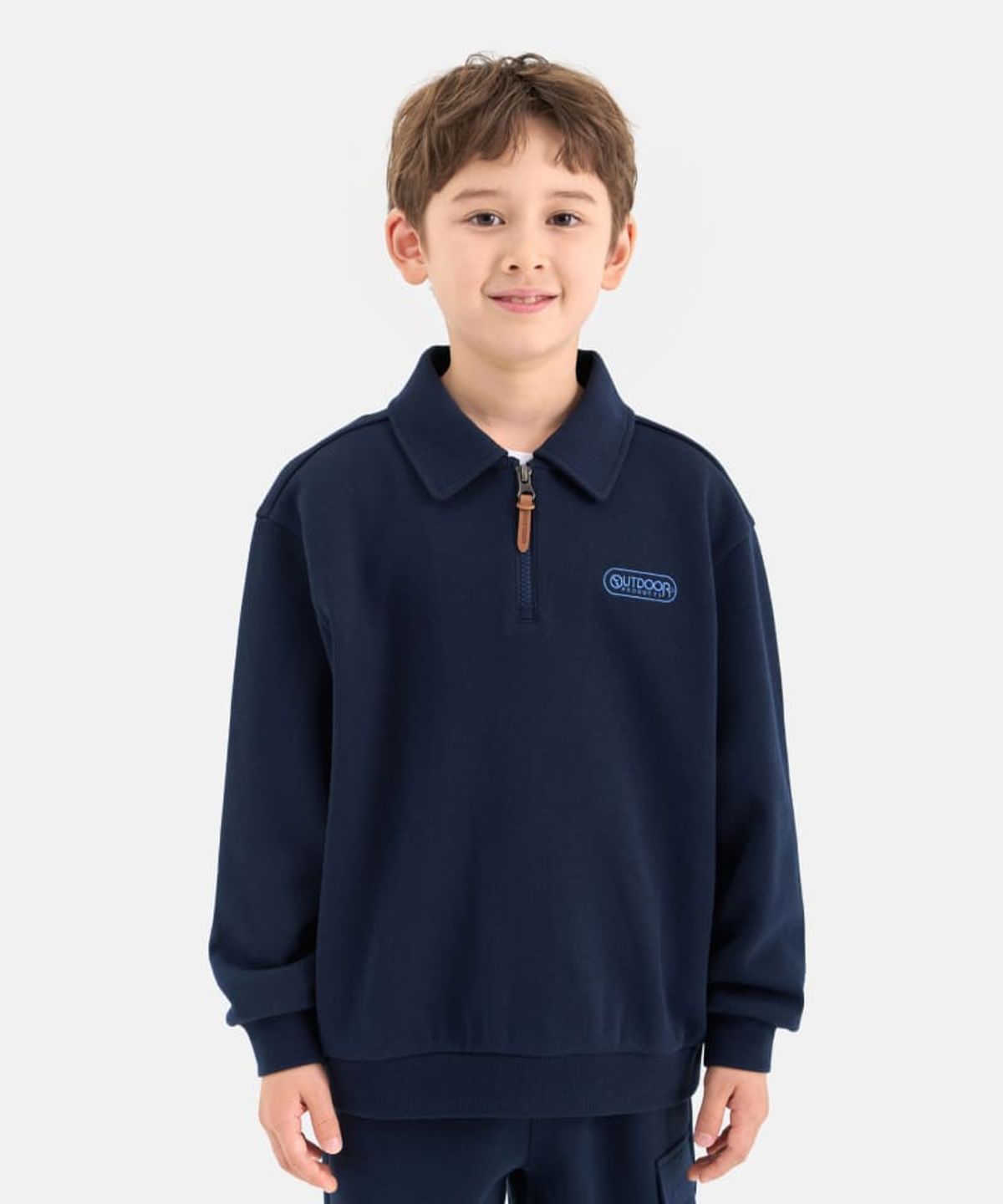 아웃도어 프로덕츠 키즈(OUTDOOR PRODUCTS KIDS) 피케 카라 맨투맨 (다크 네이비) OD253IZM01_DNY