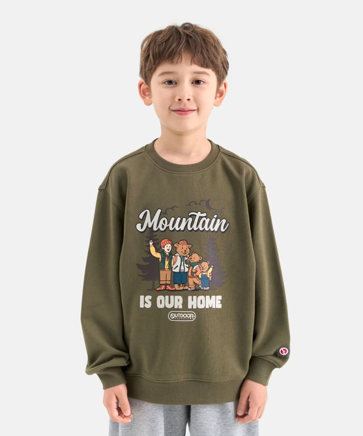 아웃도어 프로덕츠 키즈(OUTDOOR PRODUCTS KIDS) 베어 패밀리 맨투맨 (카키) OD253IMM12_KHA