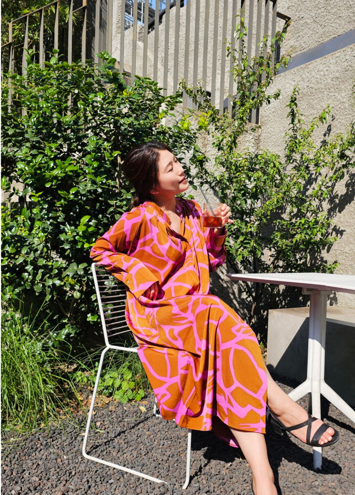 엘리초이(ELLY CHOI) NOLITA PRINTED SHIRT DRESS [FUCHSIA]