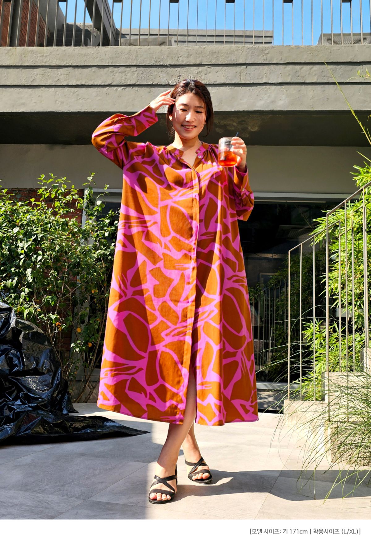 엘리초이(ELLY CHOI) NOLITA PRINTED SHIRT DRESS [FUCHSIA]