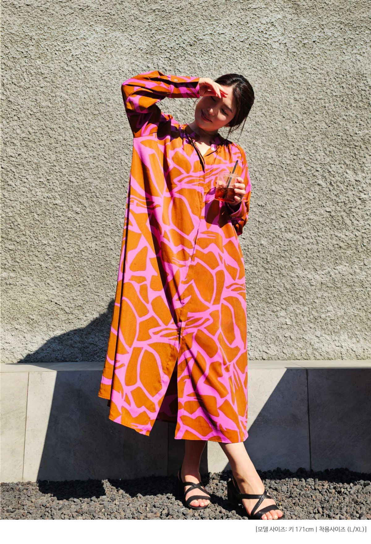 엘리초이(ELLY CHOI) NOLITA PRINTED SHIRT DRESS [FUCHSIA]