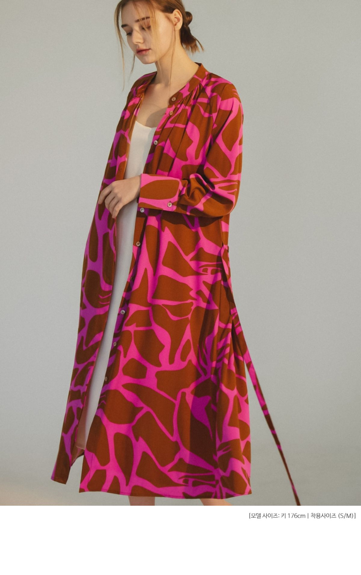 엘리초이(ELLY CHOI) NOLITA PRINTED SHIRT DRESS [FUCHSIA]