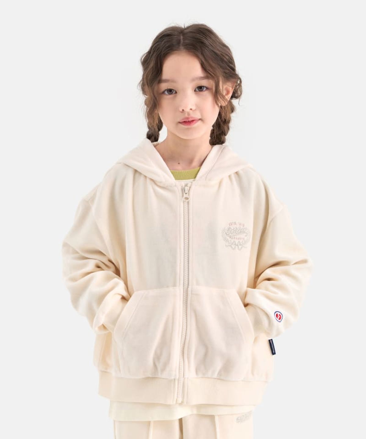 아웃도어 프로덕츠 키즈(OUTDOOR PRODUCTS KIDS) 여아 벨로아 후드집업 (크림) OD253IHZ72_CRE