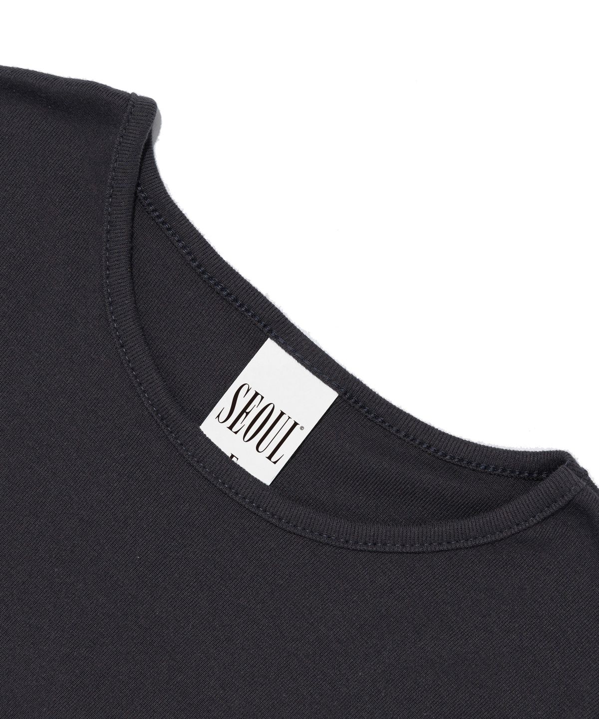 서울어패럴(SEOUL APPAREL) 박스 로고 크롭 반팔 티셔츠 (네이비)