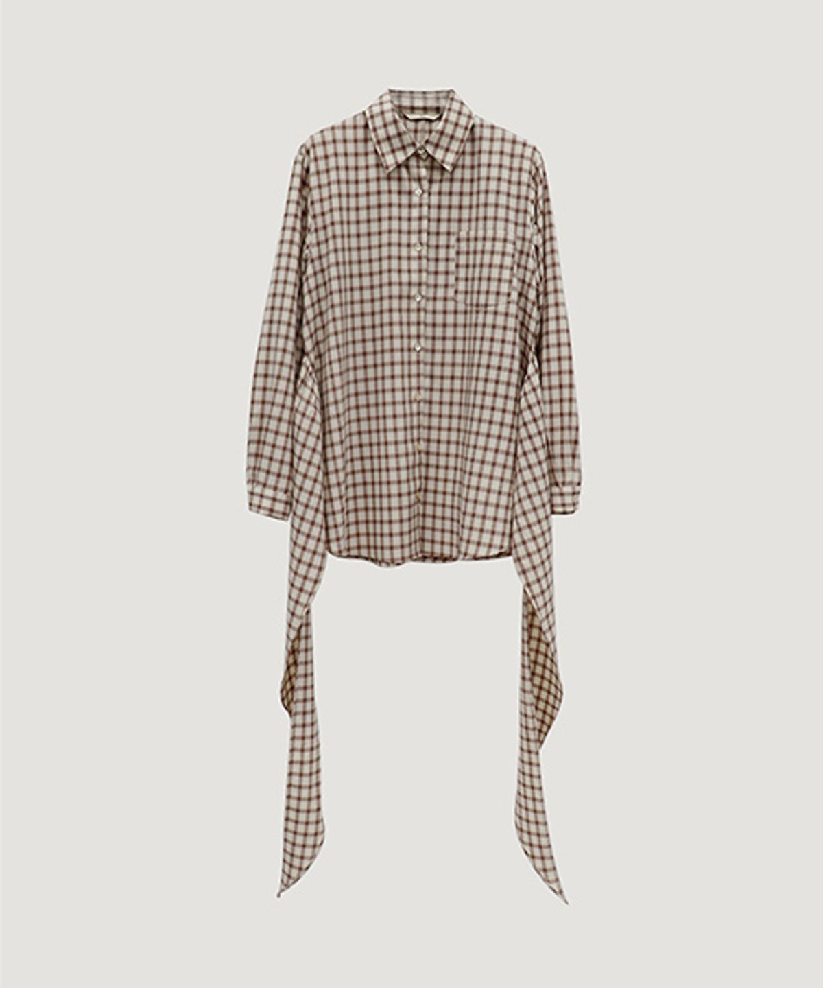 디애니(THE ANY) Unique Wrap Check Shirt