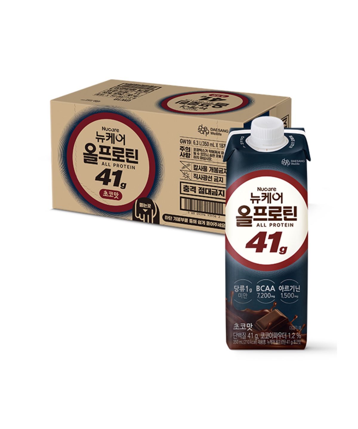 뉴케어(NUCARE) 18팩) 뉴케어 올프로틴 초코 41g  고단백 드링크 350ml