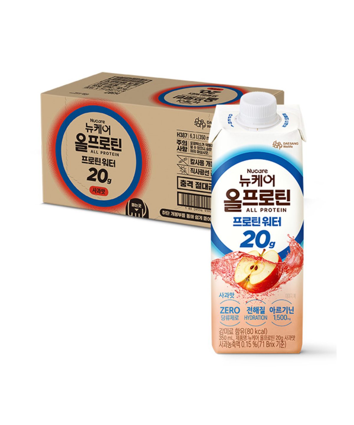 뉴케어(NUCARE) 18팩) 올프로틴 프로틴 워터 20g 사과맛 350ml