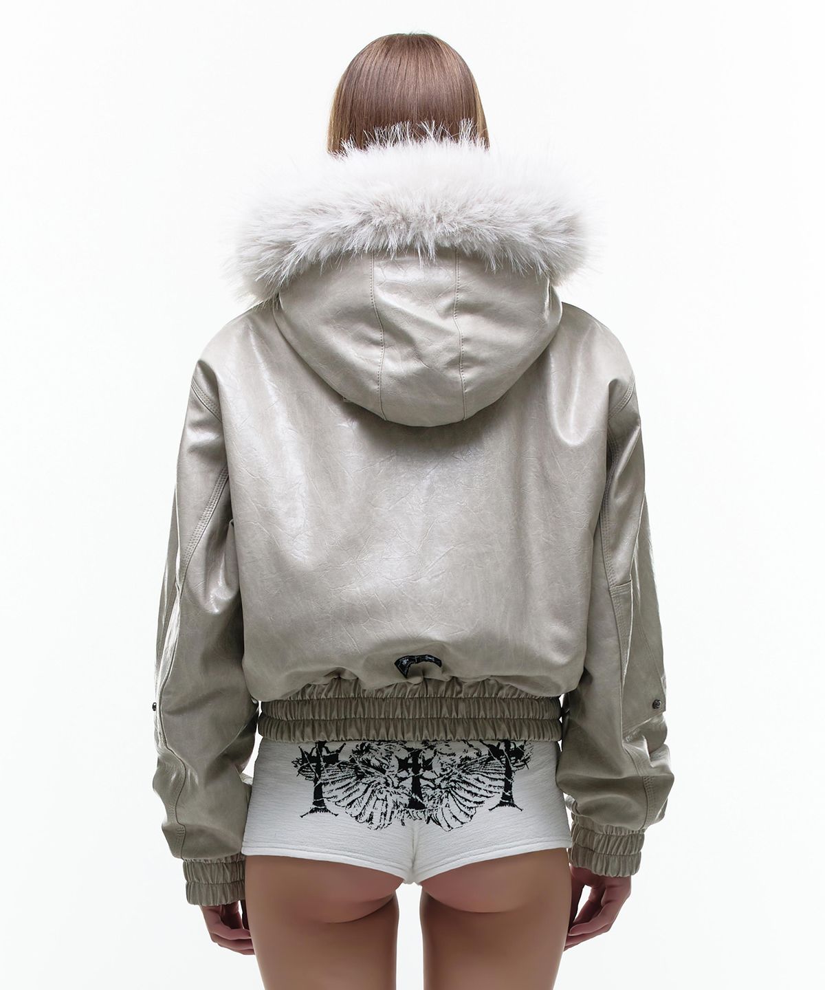 오퍼스 0012(OPUS 0012) Op. 00 OP-USA HOODED LEATHER BOMBER IVORY