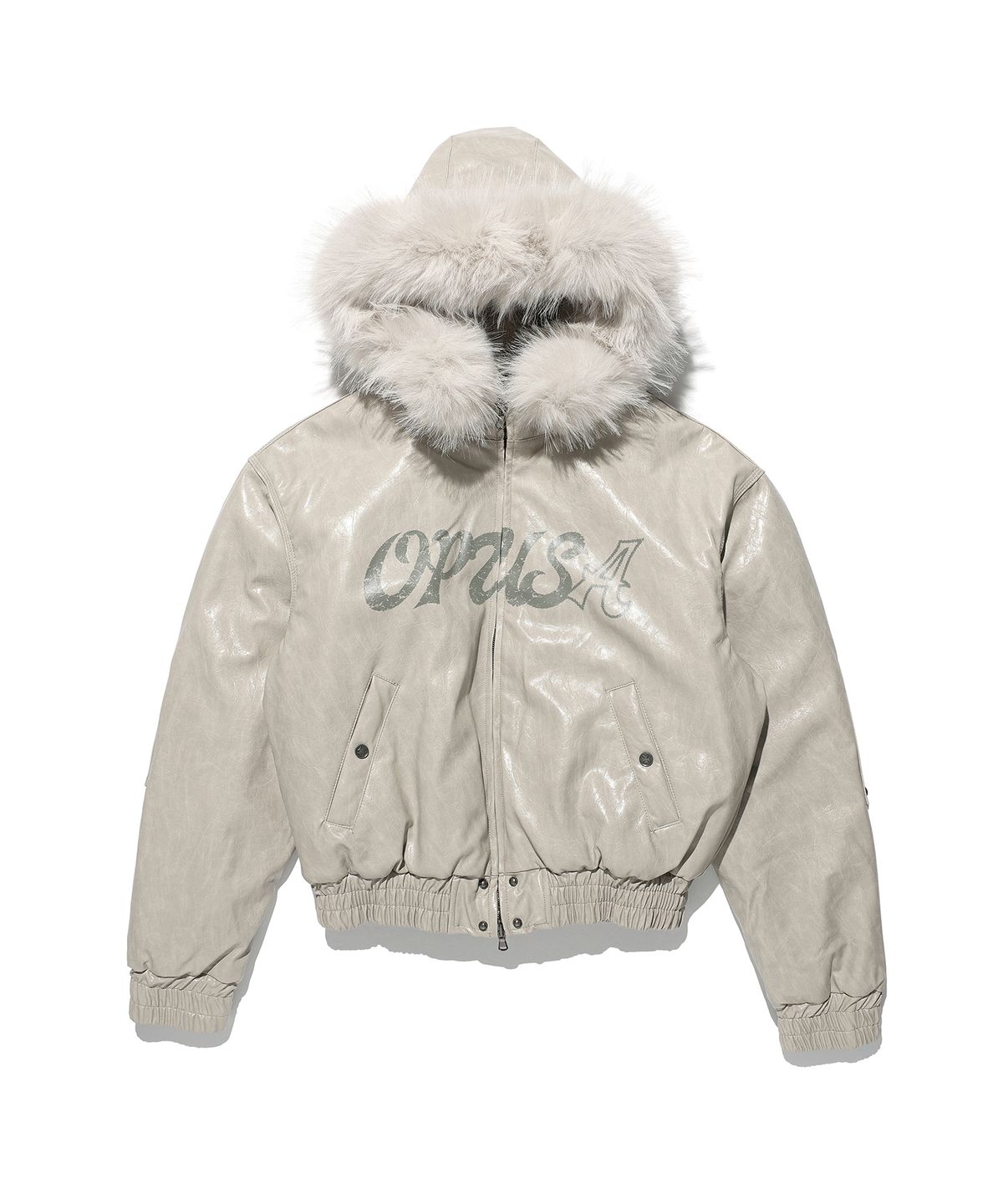 오퍼스 0012(OPUS 0012) Op. 00 OP-USA HOODED LEATHER BOMBER IVORY