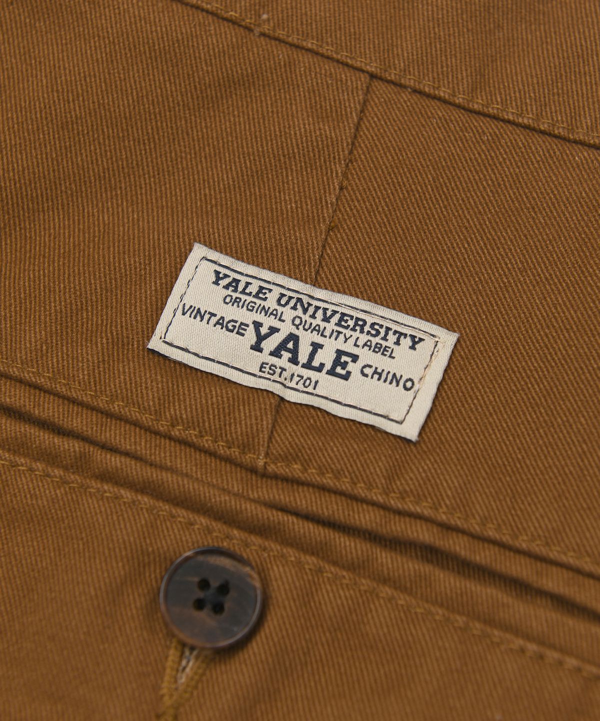 예일(YALE) 프리미엄 빈티지 원 턱 코인 포켓 레귤러 치노팬츠_탄