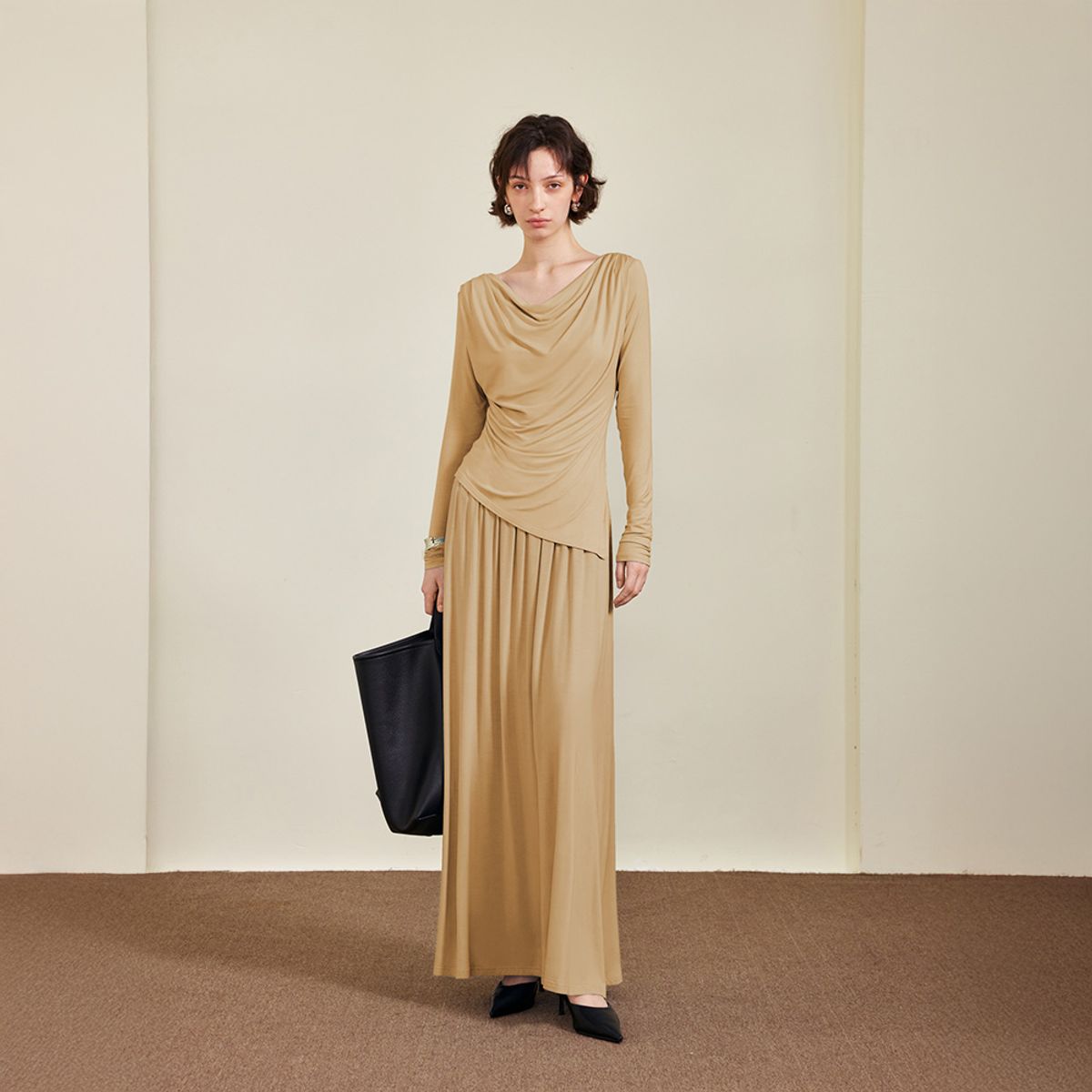 와이와이아이엠(YYIAM) YY_Diagonal slit waist dress_3color