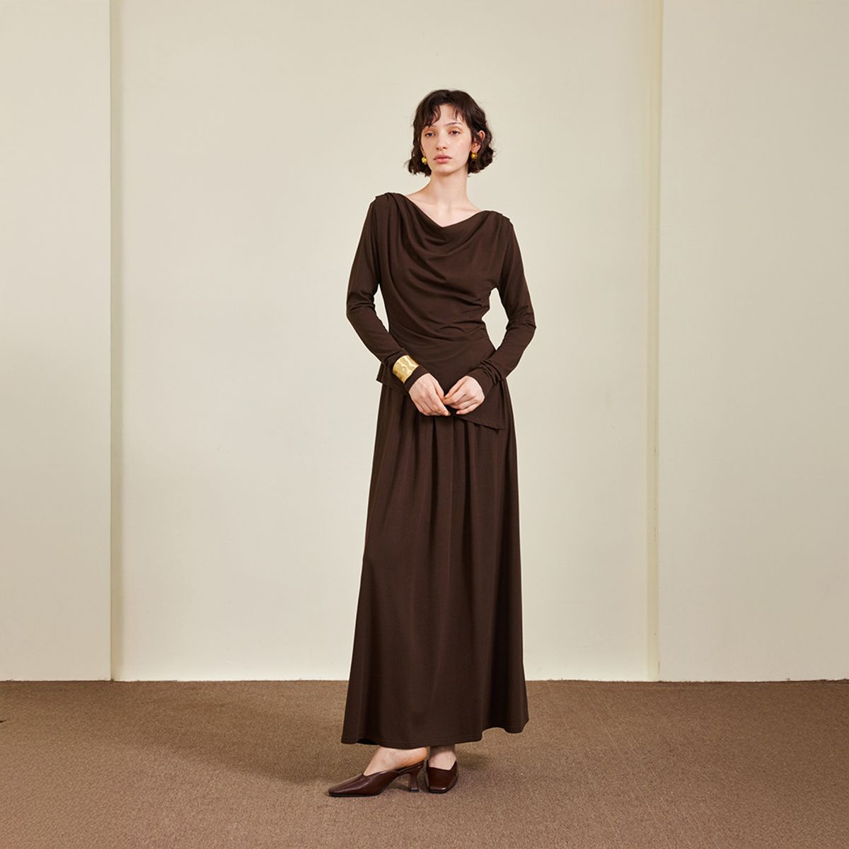 와이와이아이엠(YYIAM) YY_Diagonal slit waist dress_3color