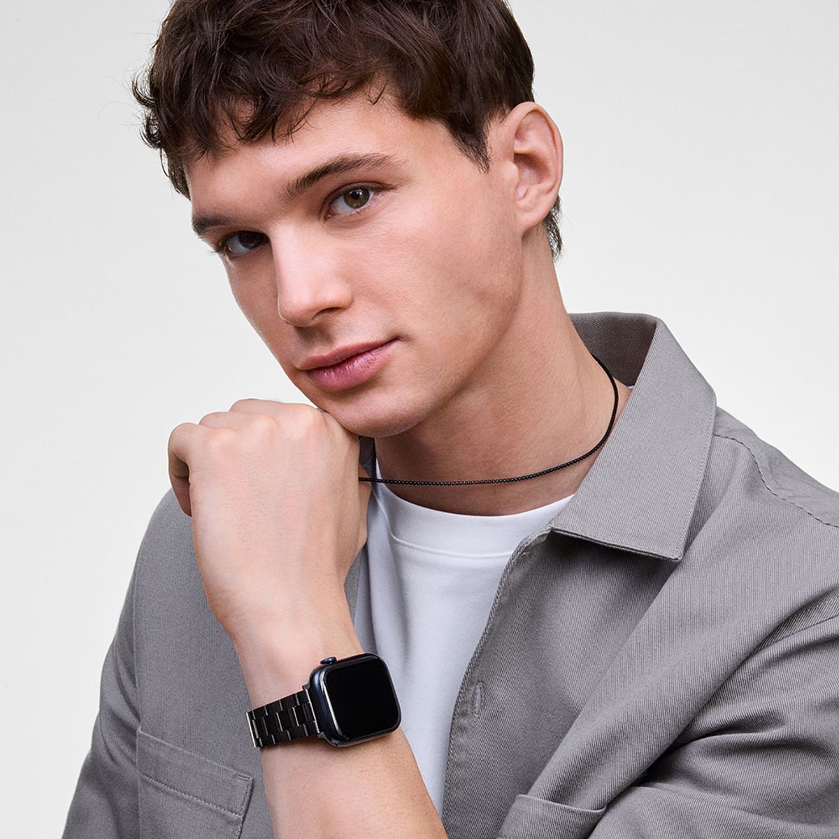 다니엘 웰링턴(DANIEL WELLINGTON) SMARTWATCH ICONIC LINK 애플워치 블랙 메탈밴드