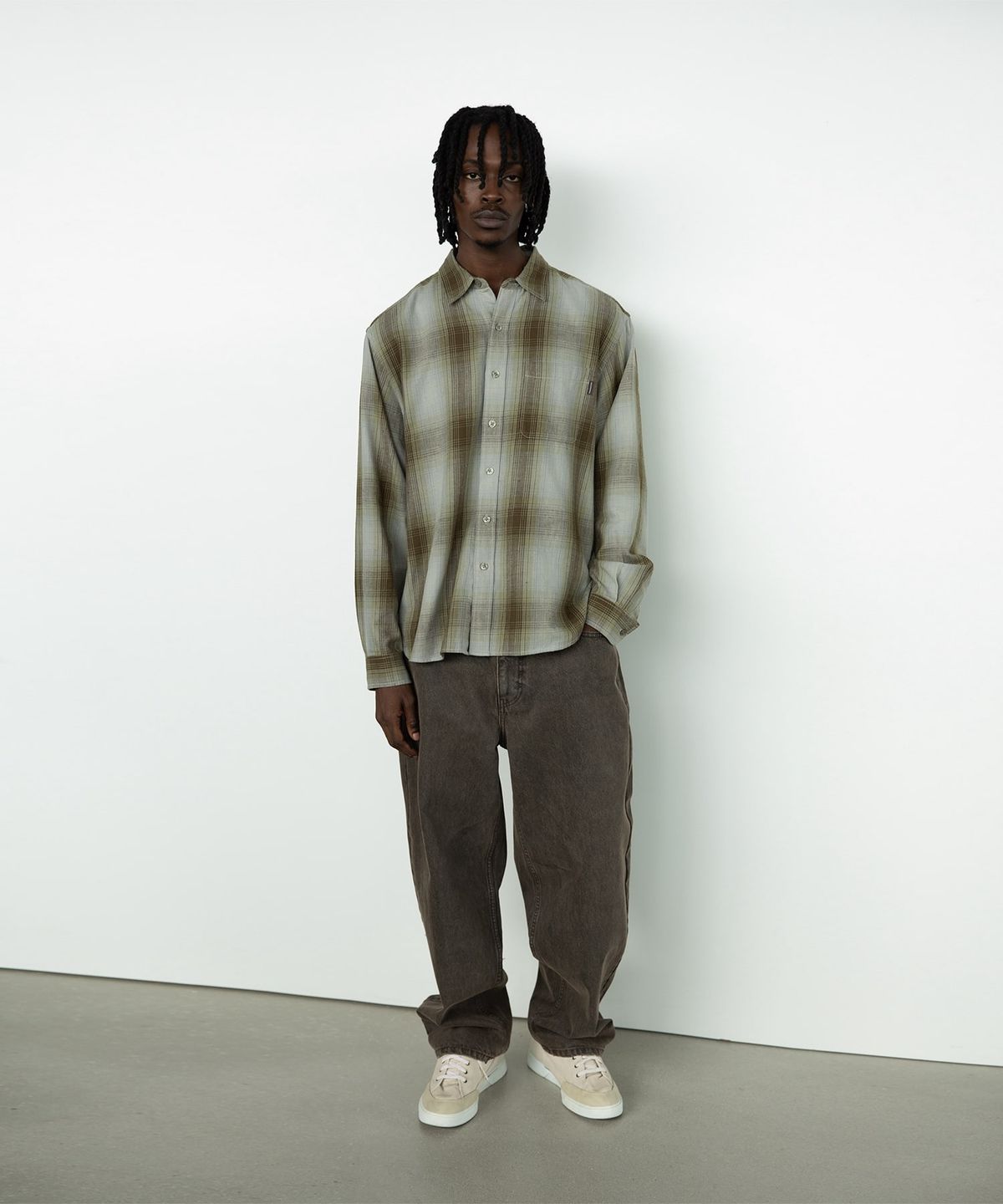 디스이즈네버댓(THISISNEVERTHAT) Nep Shadow Check Shirt Khaki