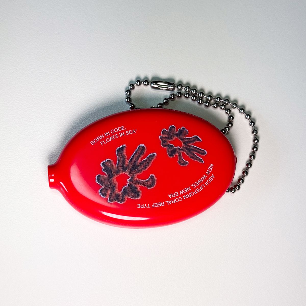 메모리즈바운더리(MEMORIESBOUNDARY) BORN IN CODE Coral Reef Coin Wallet Keyring (Red)
