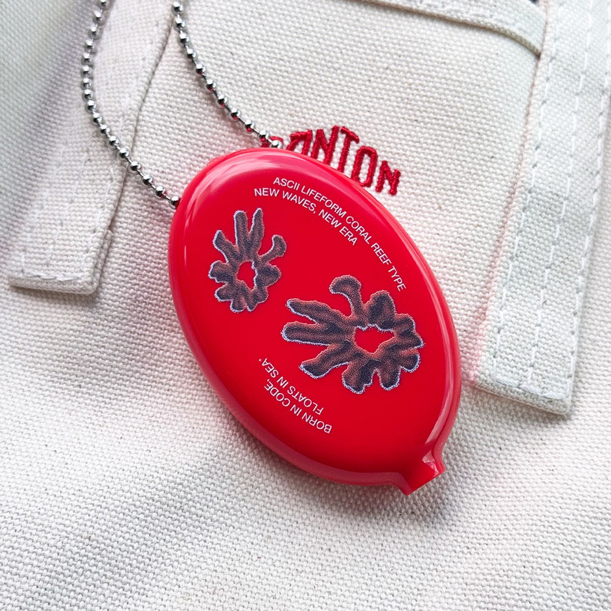 메모리즈바운더리(MEMORIESBOUNDARY) BORN IN CODE Coral Reef Coin Wallet Keyring (Red)