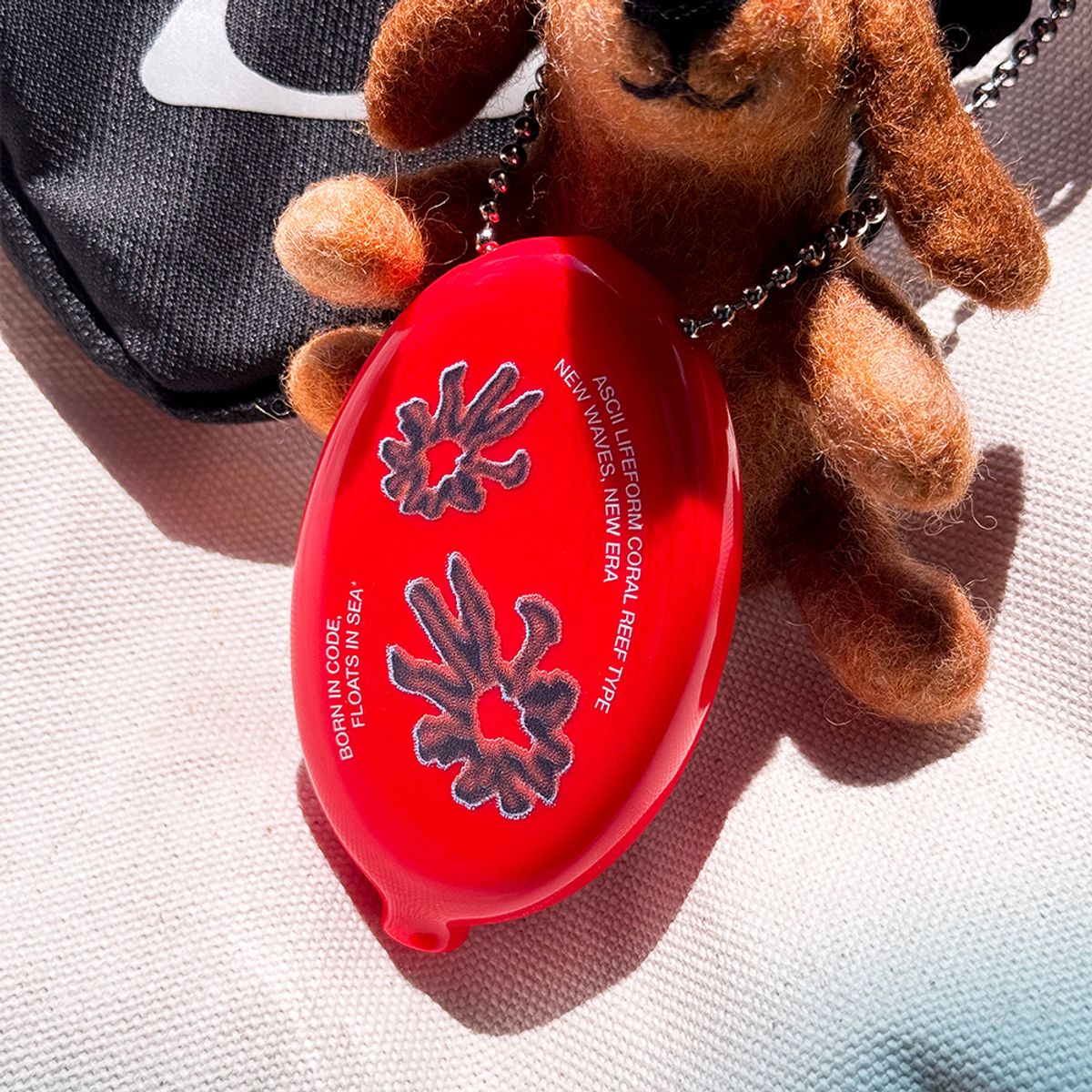 메모리즈바운더리(MEMORIESBOUNDARY) BORN IN CODE Coral Reef Coin Wallet Keyring (Red)