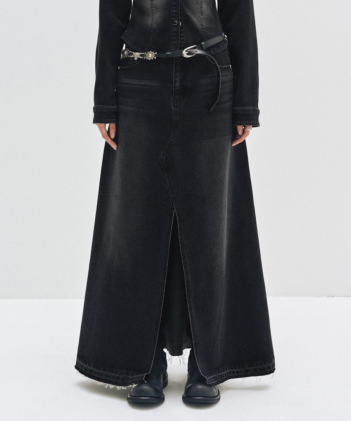 데케트 우먼(DECET WOMEN) Maxi Skirt DCSK006BLACK