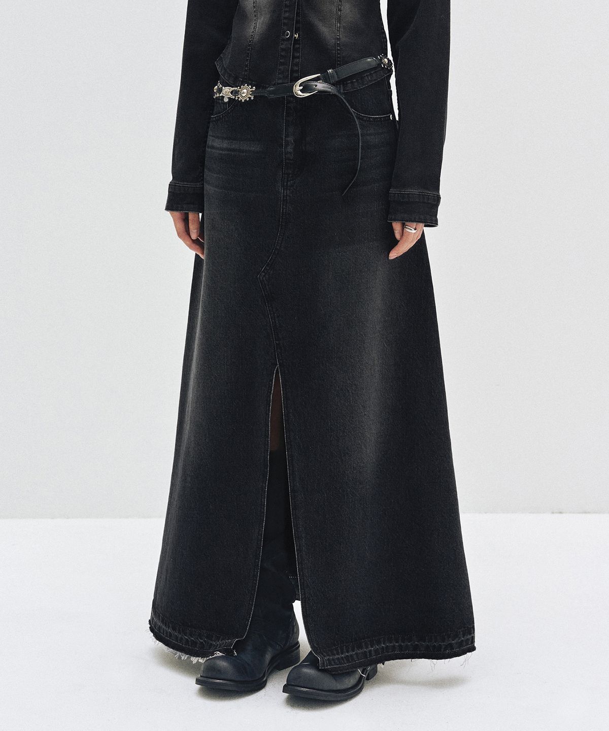 데케트 우먼(DECET WOMEN) Maxi Skirt DCSK006BLACK