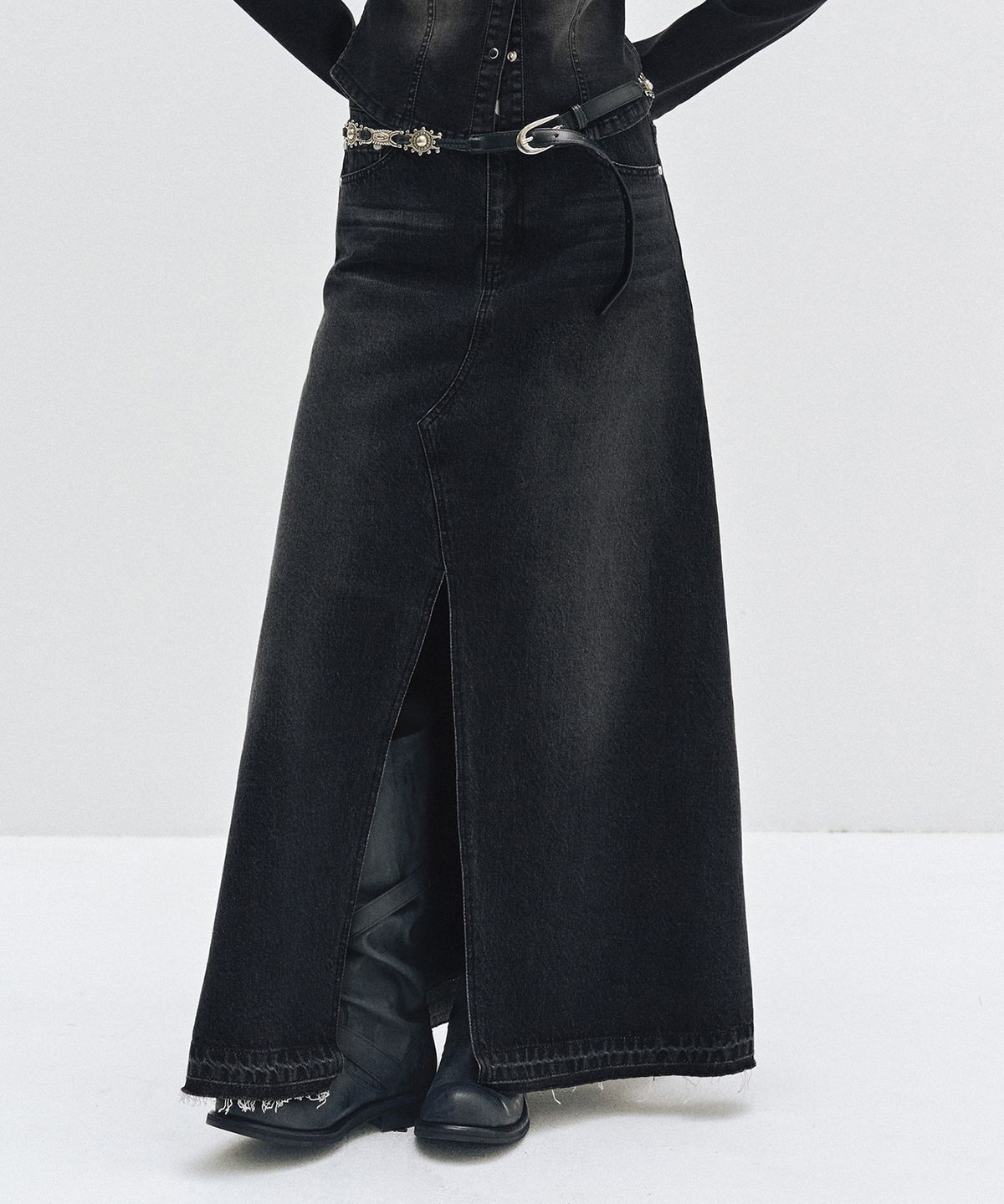 데케트 우먼(DECET WOMEN) Maxi Skirt DCSK006BLACK