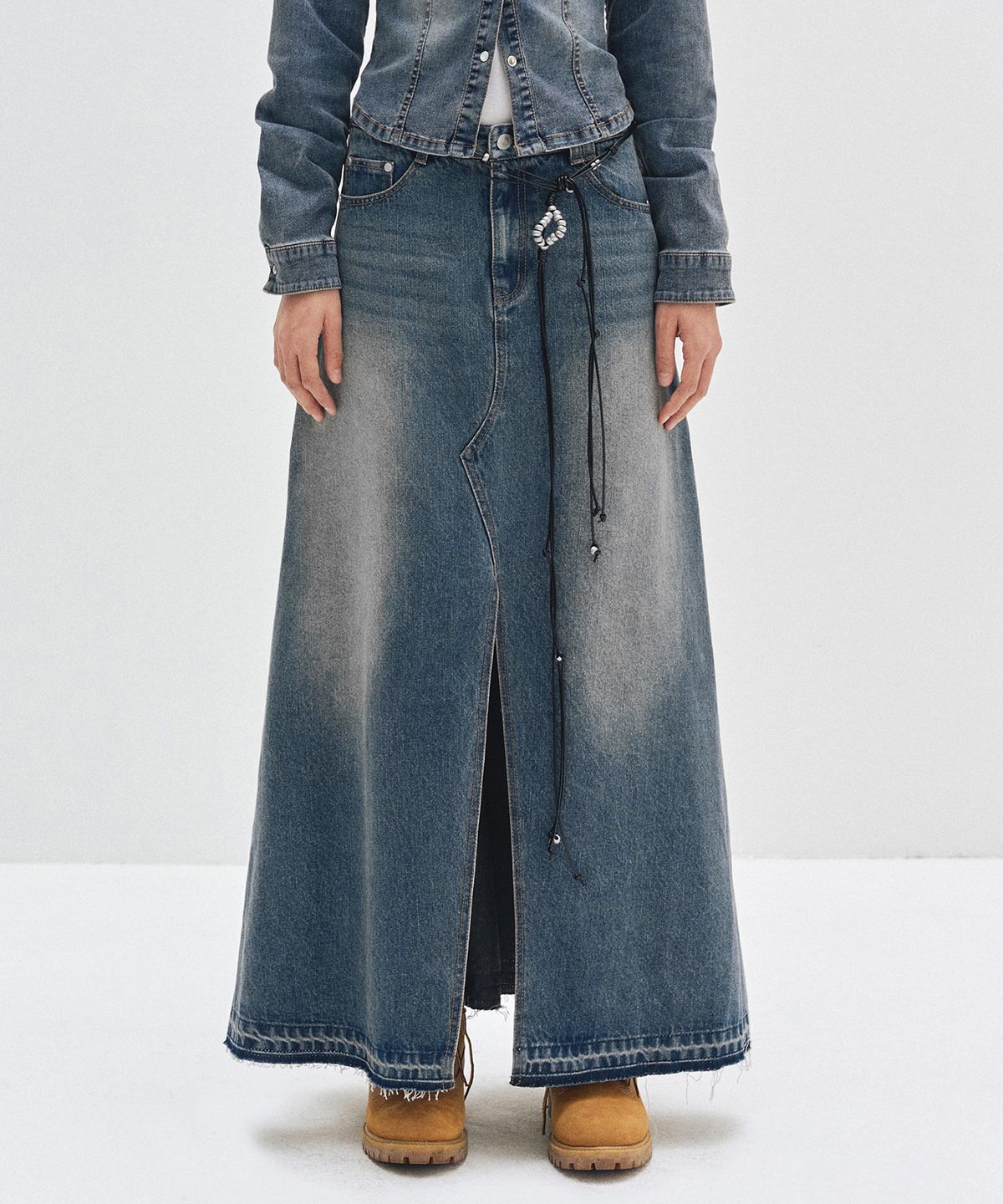 데케트 우먼(DECET WOMEN) Maxi Skirt DCSK006BLUE