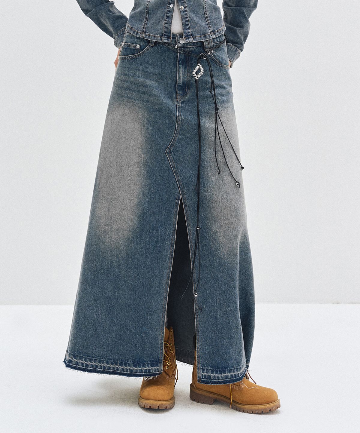데케트 우먼(DECET WOMEN) Maxi Skirt DCSK006BLUE
