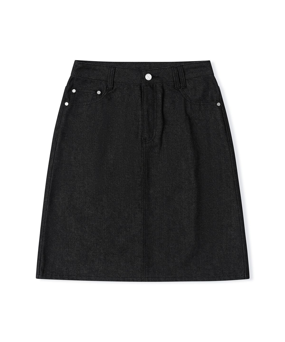 데케트 우먼(DECET WOMEN) Signature Midi Skirt DCSK002CPBLACK