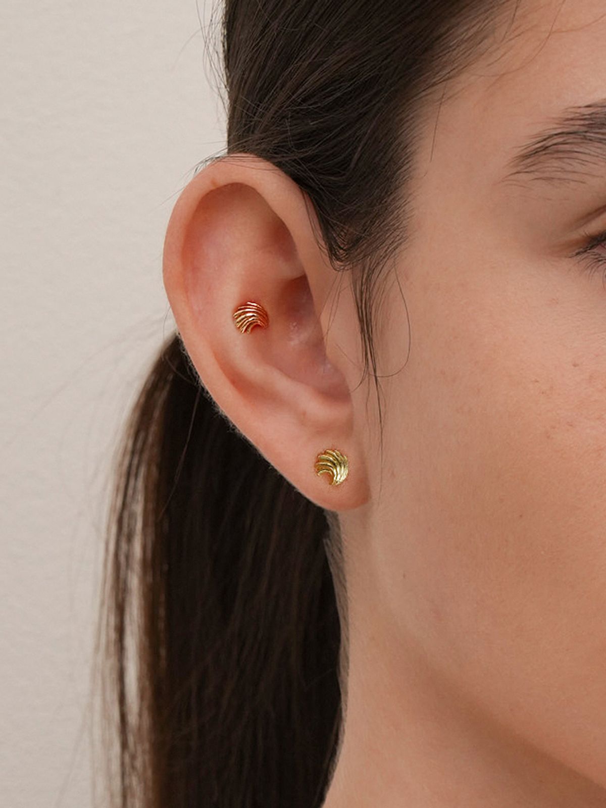 미니멀피어싱(MINIMALPIERCING) 14K 볼드 미니 쉘 피어싱 귀걸이