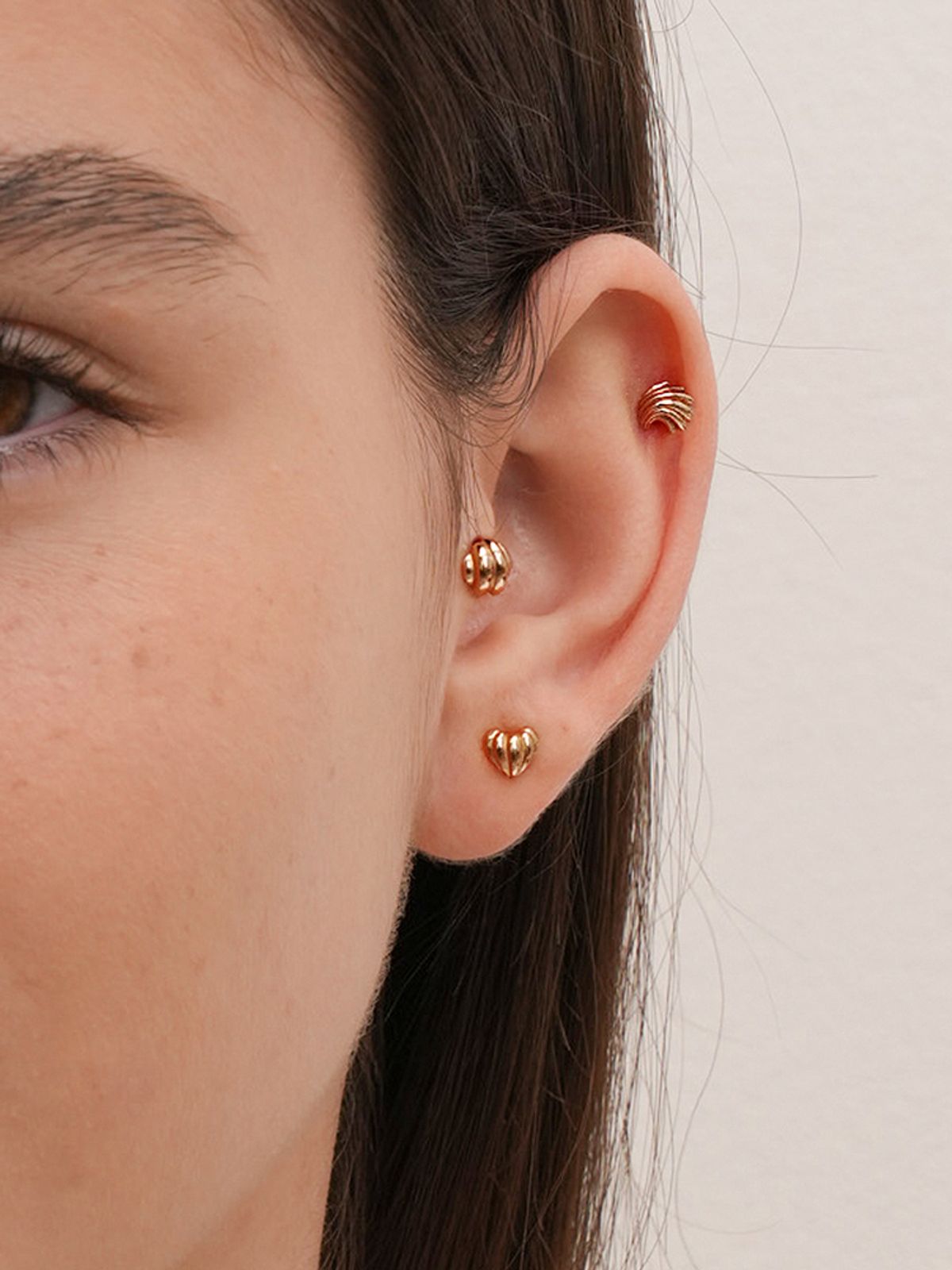 미니멀피어싱(MINIMALPIERCING) 14K 볼드 미니 쉘 피어싱 귀걸이