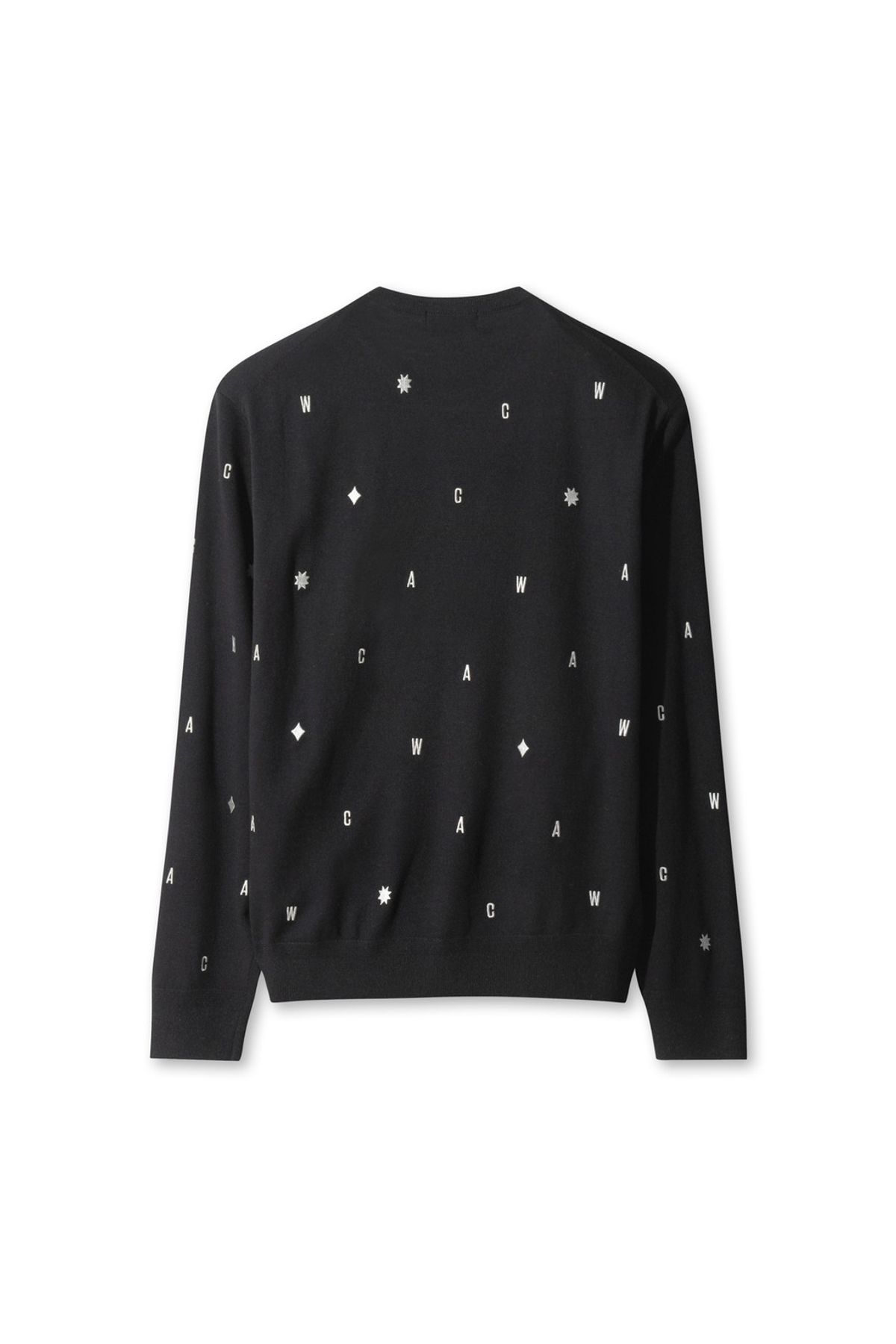 왁(WAAC) Men Embrodiery Allover Sweater WMWAA25603BKX