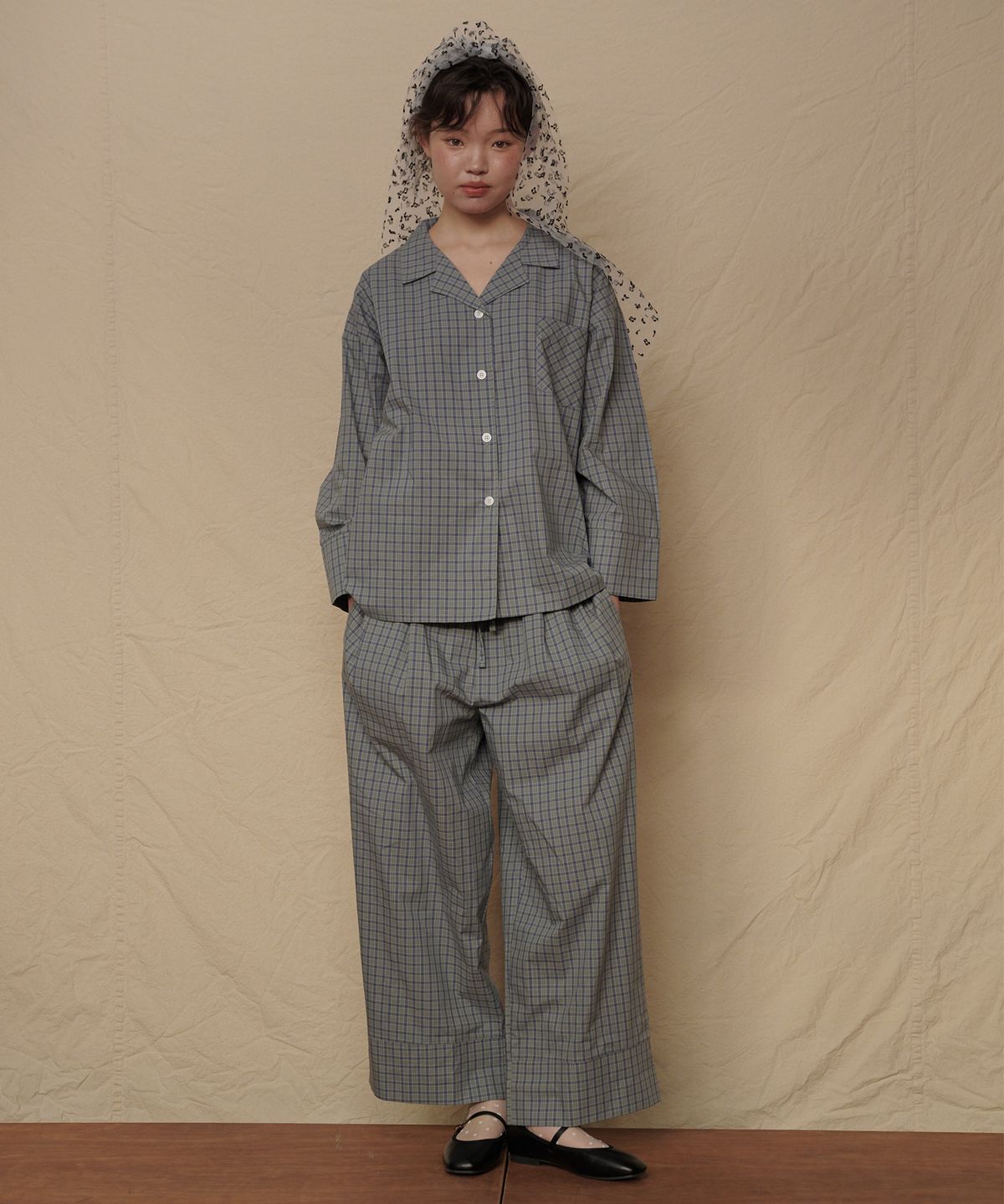 오끼뜨(OGGITT) (uni)도미토리 머키 체크 파자마 그린