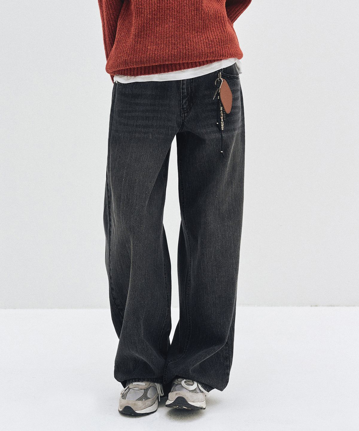 데케트 우먼(DECET WOMEN) [골지데님]Wide Rib Jeans DCWPT015BLACK