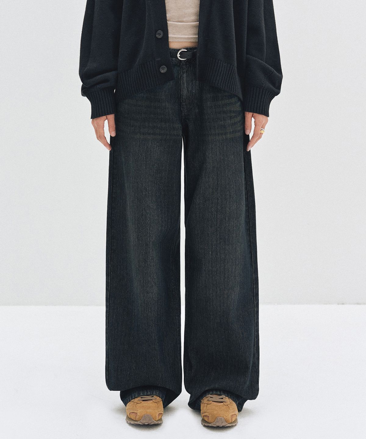 데케트 우먼(DECET WOMEN) [골지데님]Wide Rib Jeans DCWPT015DBLUE