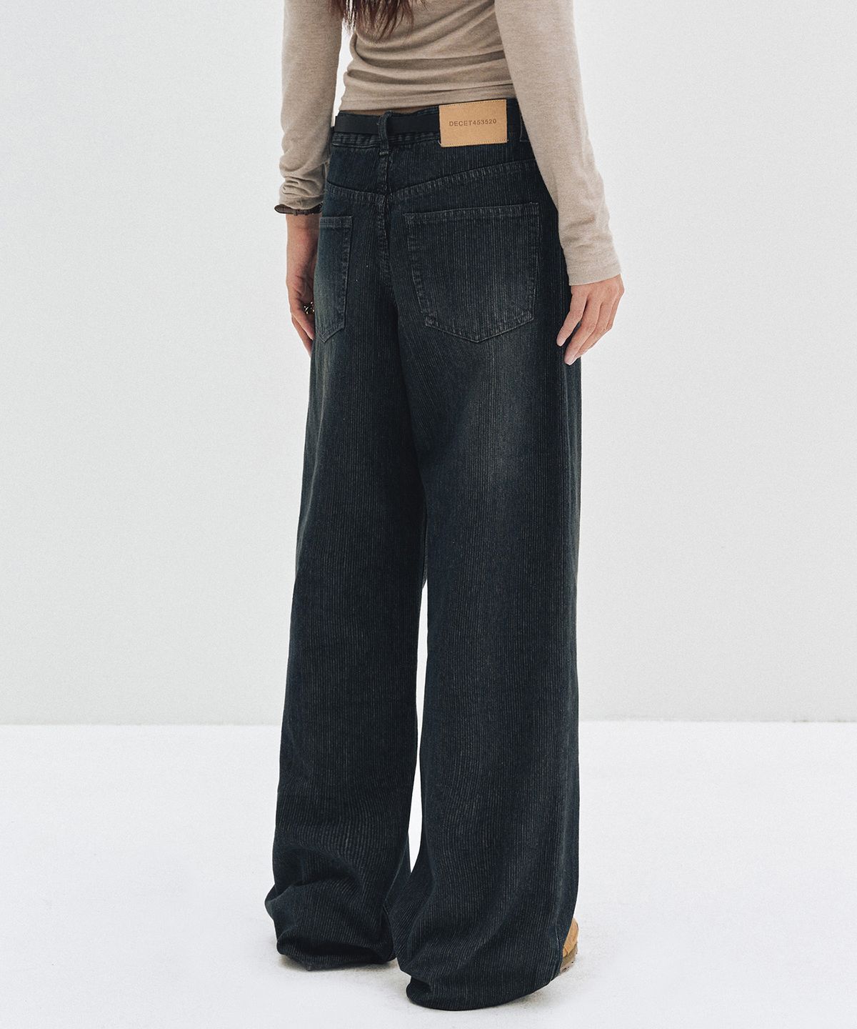 데케트 우먼(DECET WOMEN) [골지데님]Wide Rib Jeans DCWPT015DBLUE