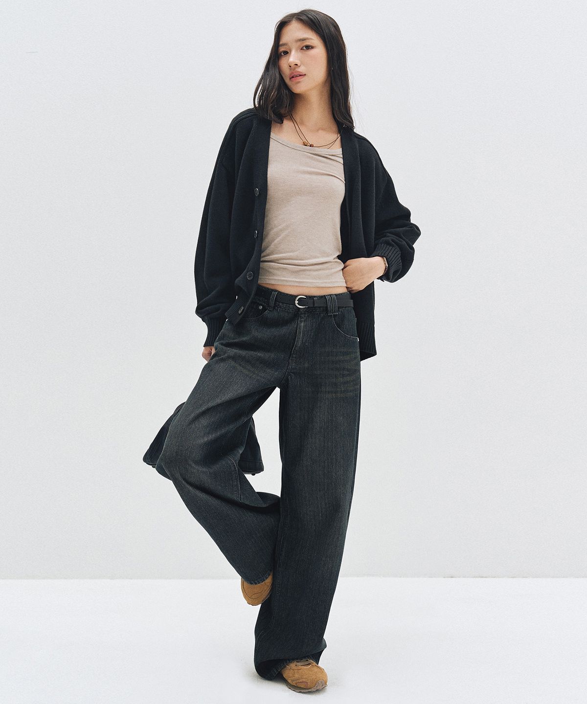데케트 우먼(DECET WOMEN) [골지데님]Wide Rib Jeans DCWPT015DBLUE